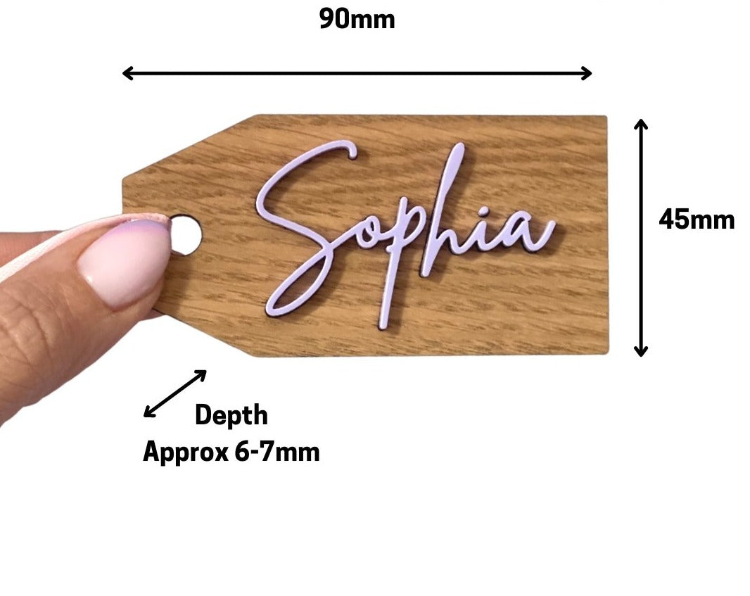 Personalised Wood and Acrylic Gift Tag - Cake Topper Warehouse