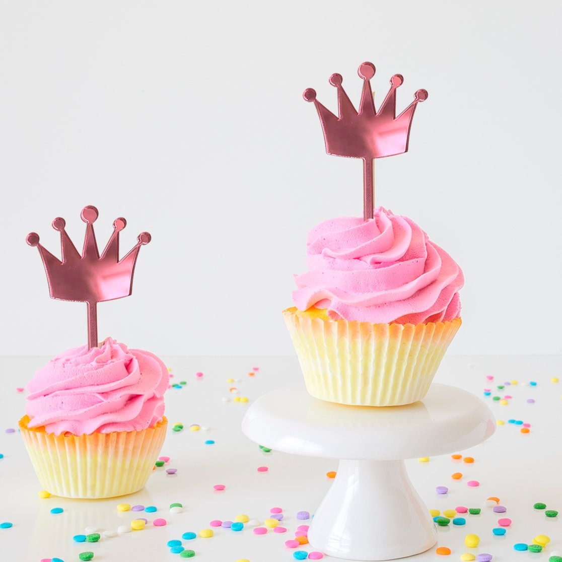 Princess Crown Cupcake Toppers - Cake Topper Warehouse