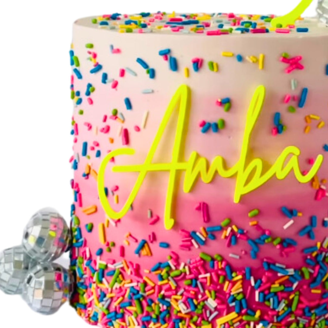 Script Font Personalised Name Cake Charm and Age Topper - Cake Topper Warehouse