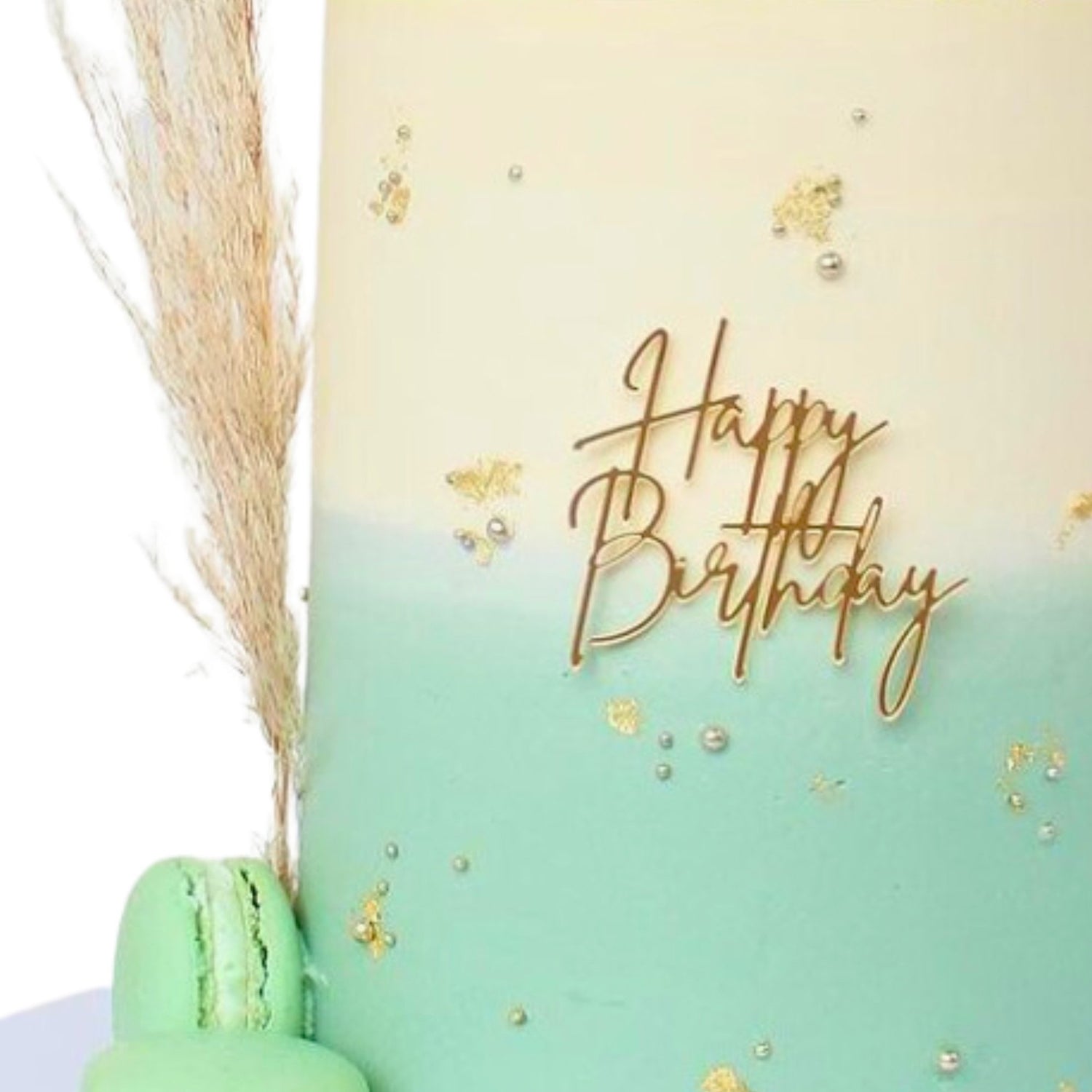 Script Happy Birthday Cake Charm - Cake Topper Warehouse