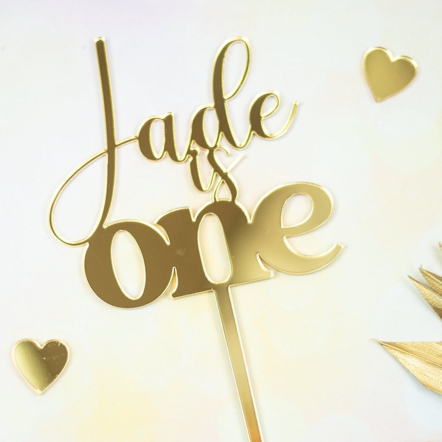 Stylish Name and Age Acrylic Cake Topper - Cake Topper Warehouse