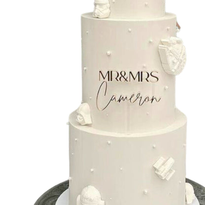 Surname Floating Wedding Cake Topper - Cake Topper Warehouse