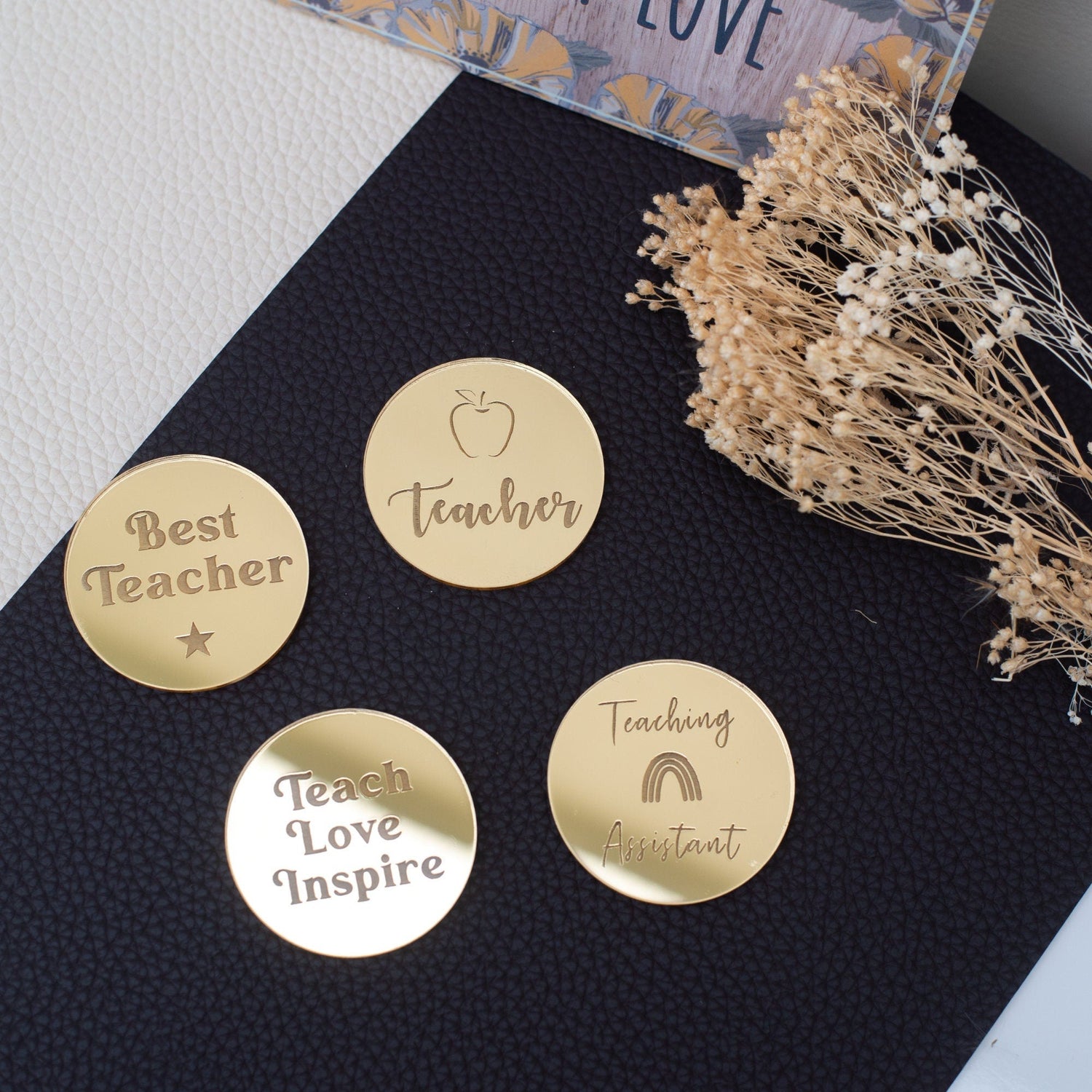 Teacher Engraved Discs Gift Tags - Cake Topper Warehouse