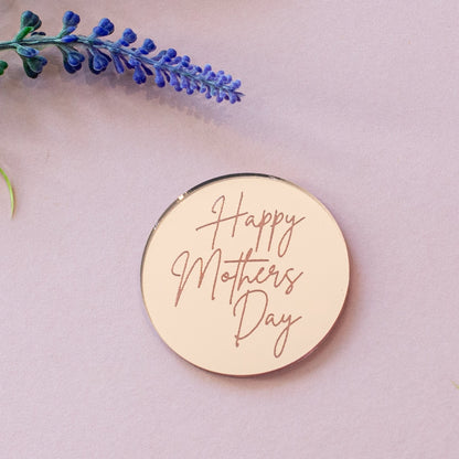 Thin Script Font Mothers Day Acrylic Cupcake Discs - Cake Topper Warehouse