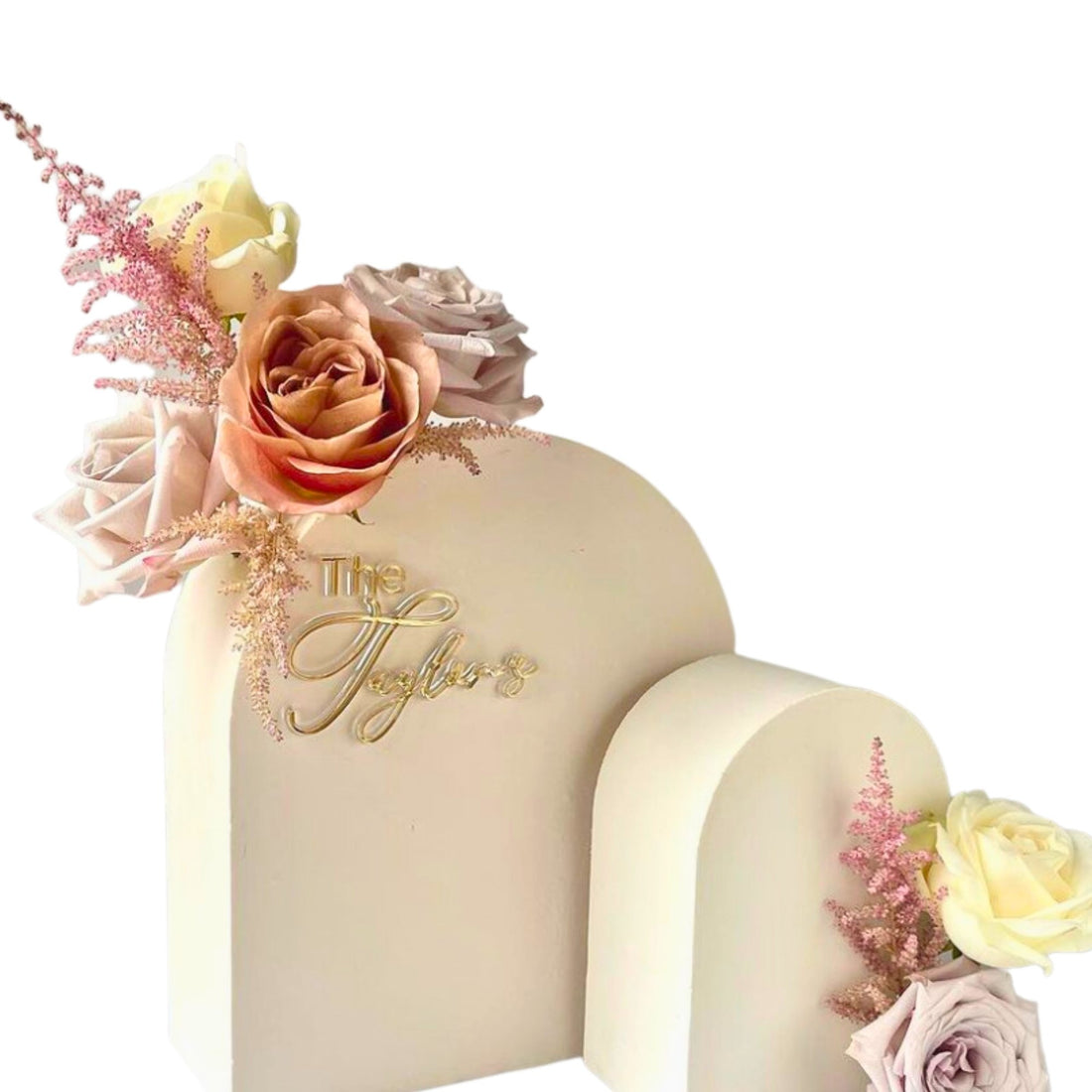 Wedding Surname Double Layer Cake Charm - Cake Topper Warehouse
