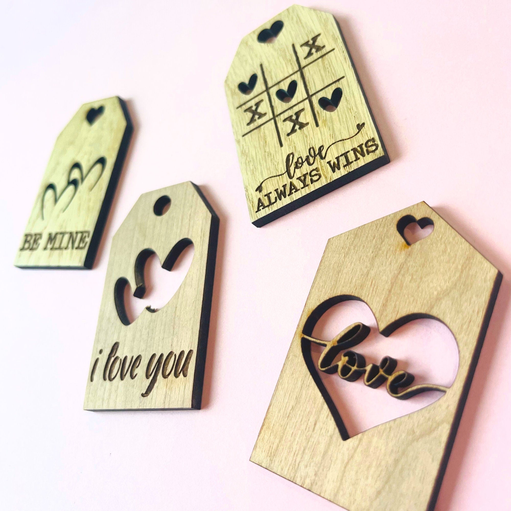 Wooden Gift Tags Valentines - Cake Topper Warehouse