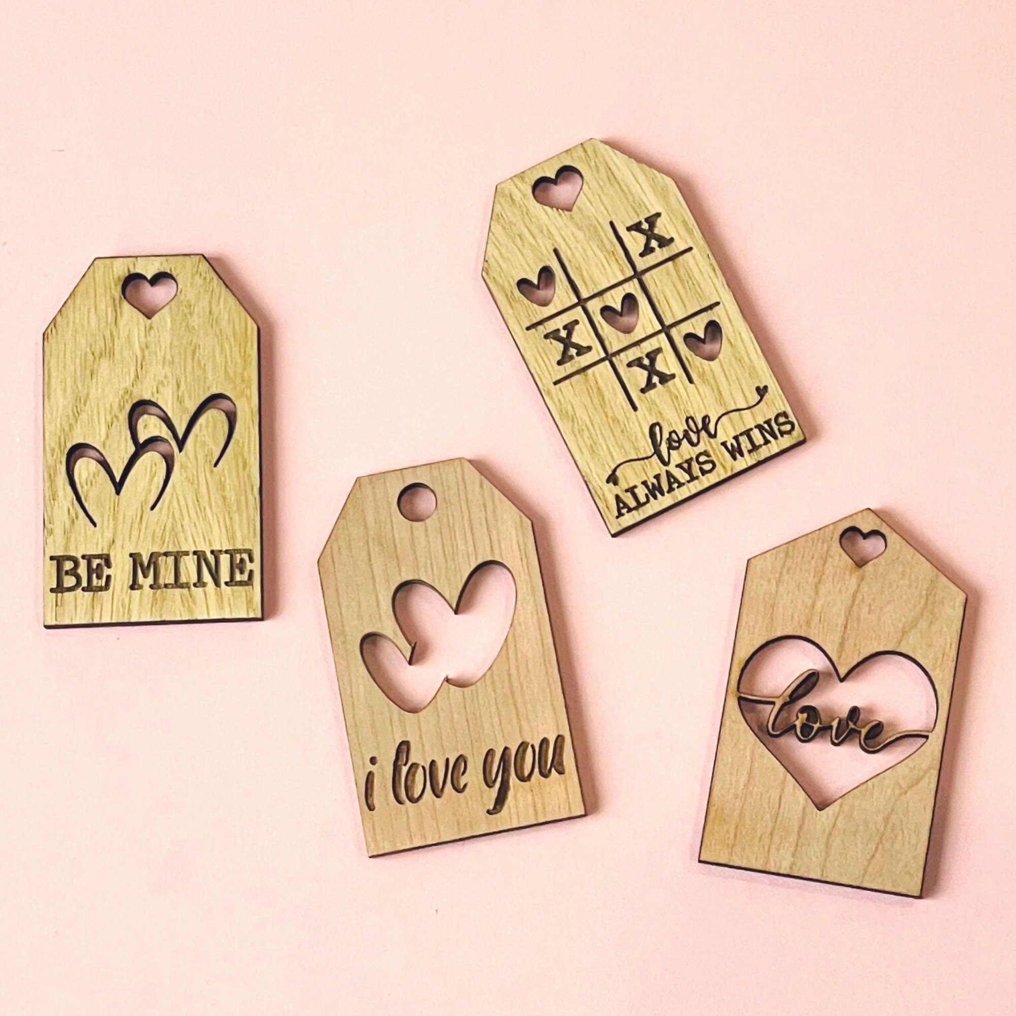 Wooden Gift Tags Valentines - Cake Topper Warehouse