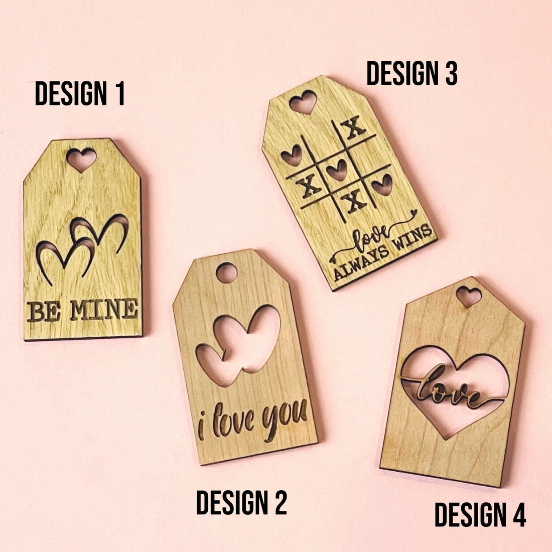 Wooden Gift Tags Valentines - Cake Topper Warehouse